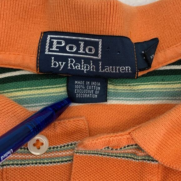 Polo by Ralph Lauren Mens XL Shirt Small Pony Cotton Short Sleeve Striped Rugby - Picture 4 of 15